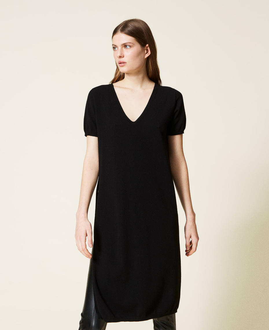 Midi dress with studs Black Woman 221TP3084-01