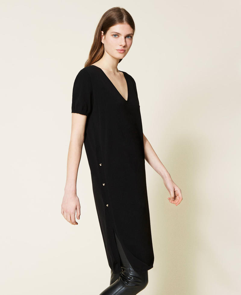 Midi dress with studs Black Woman 221TP3084-02