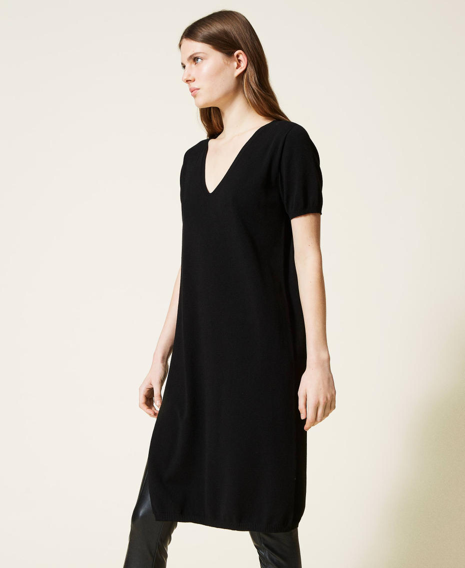 Midi dress with studs Black Woman 221TP3084-03
