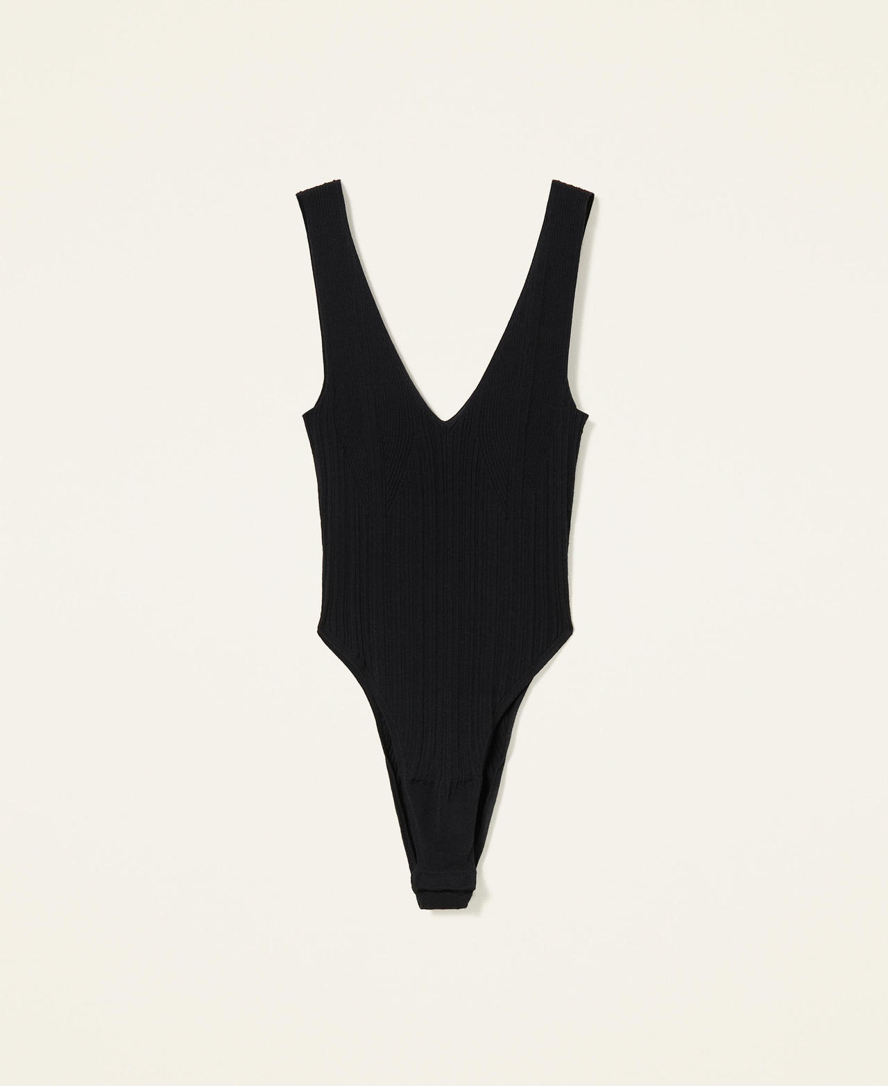 Ribbed seamless bodysuit Black Woman 221TP3136-0S