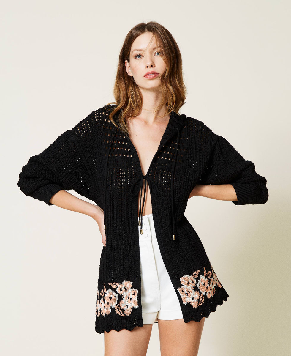 Maxi outlet crochet cardigan