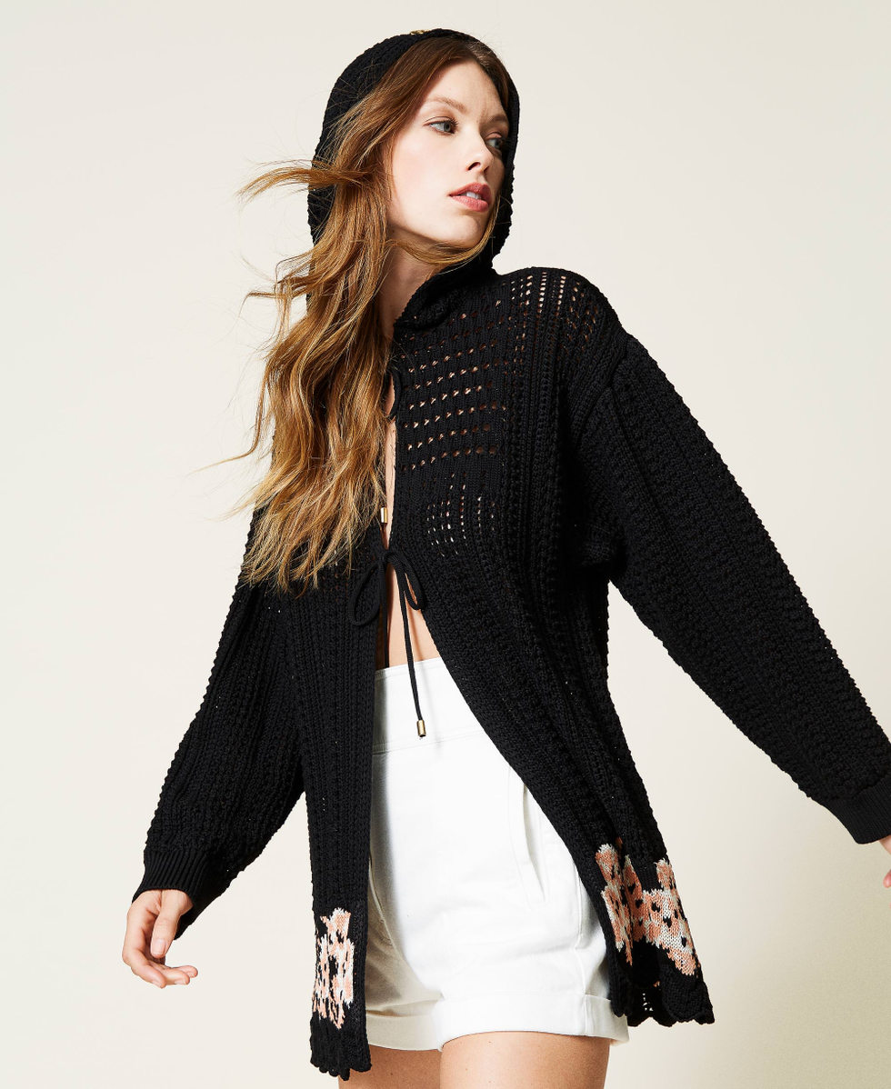 Maxi crochet cardigan clearance