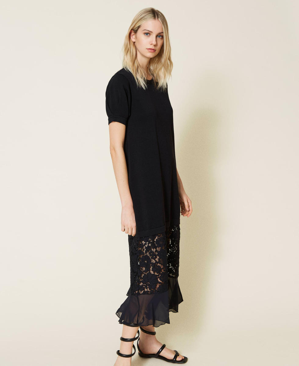 Black lace and chiffon dress outlet