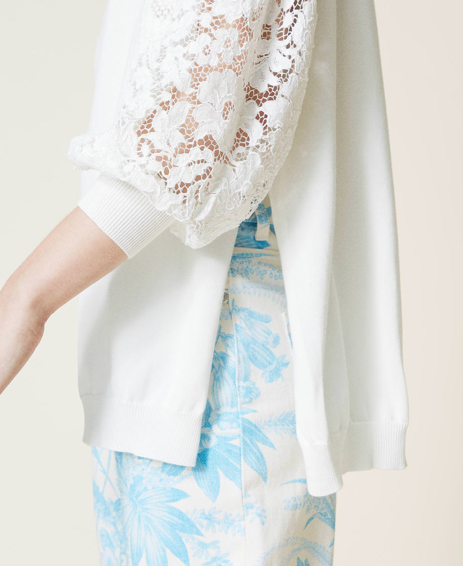Jersey oversize con encaje macramé Lirio Mujer 221TP3312_00381_05