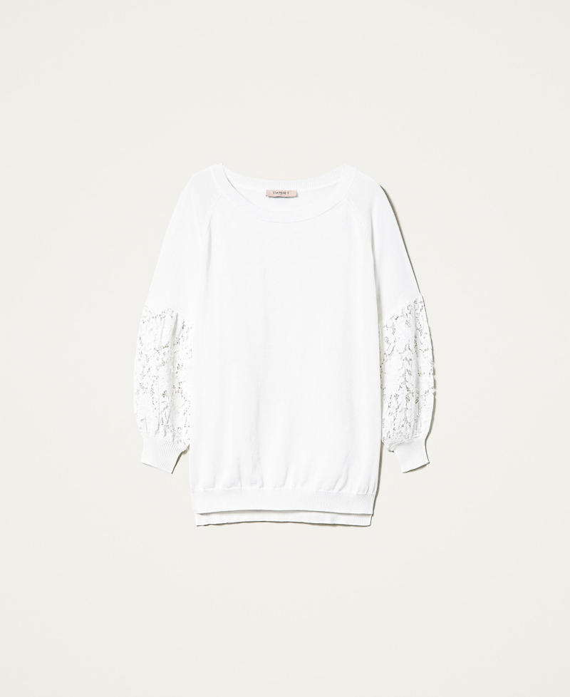 Jersey oversize con encaje macramé Lirio Mujer 221TP3312_00381_0S