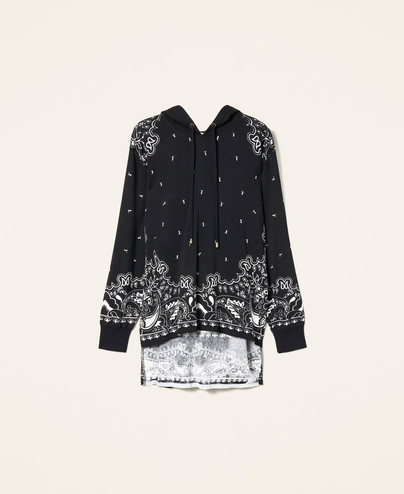 Pull asym&eacute;trique avec imprim&eacute; bandana