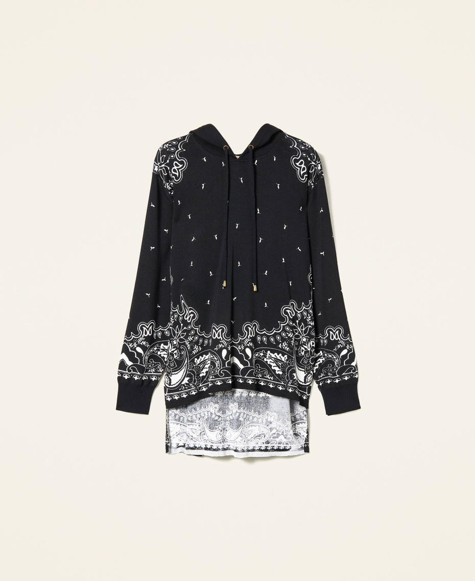 Pull asym&eacute;trique avec imprim&eacute; bandana