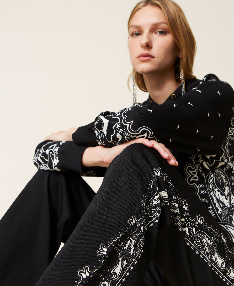Pantalon avec imprim bandana Femme Noir TWINSET Milano