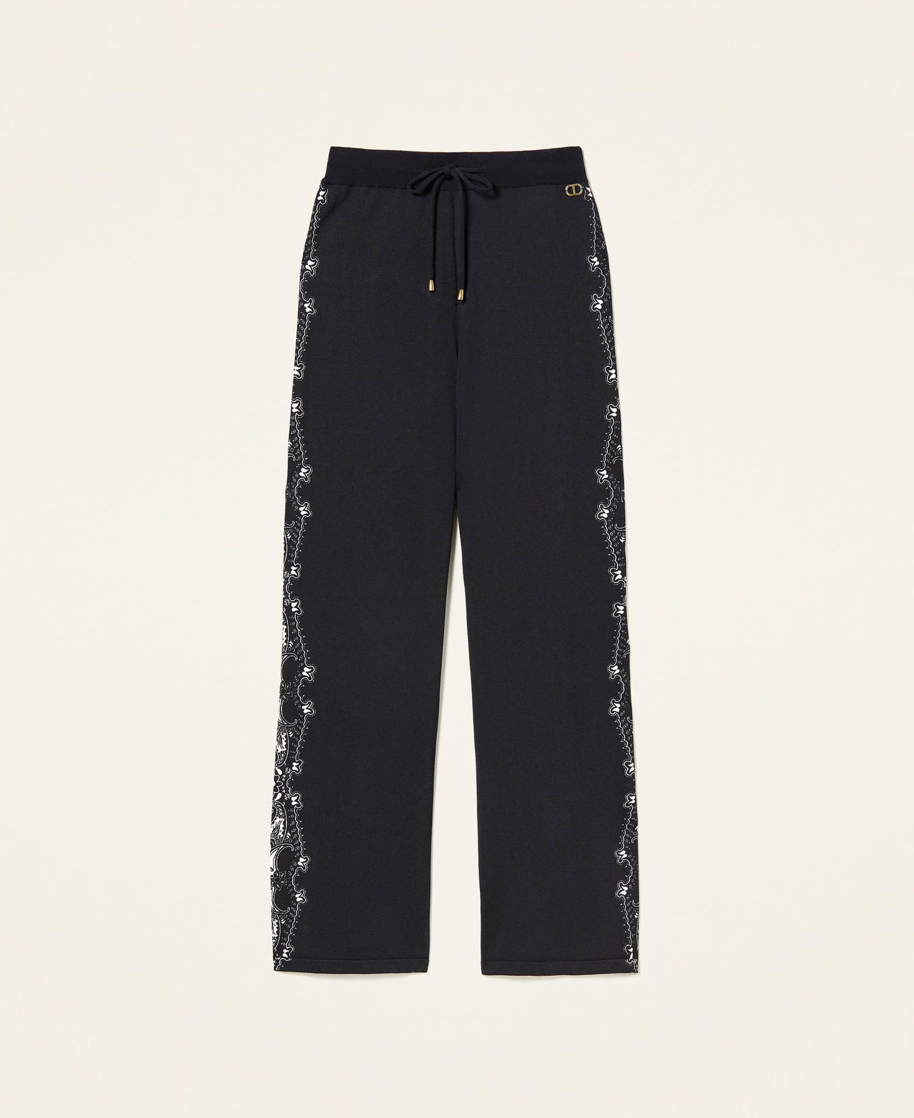 Trousers with bandanna print Black Placed Bandanna Print / Lily Woman 221TP3351-0S