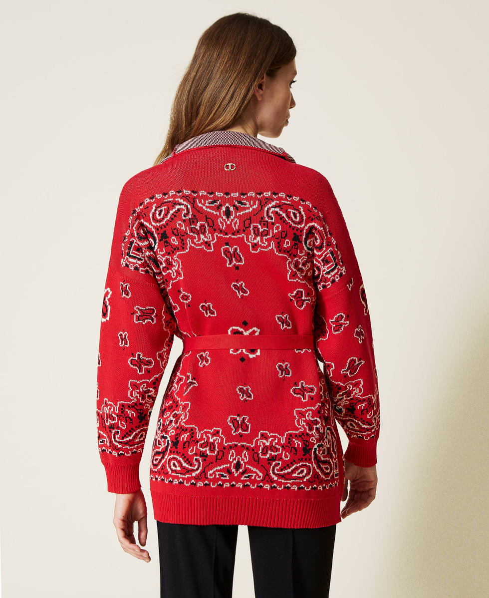 Red bandana cardigan new arrivals