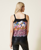 Floral print cardigan and top set Woman, Patterned | TWINSET Milano