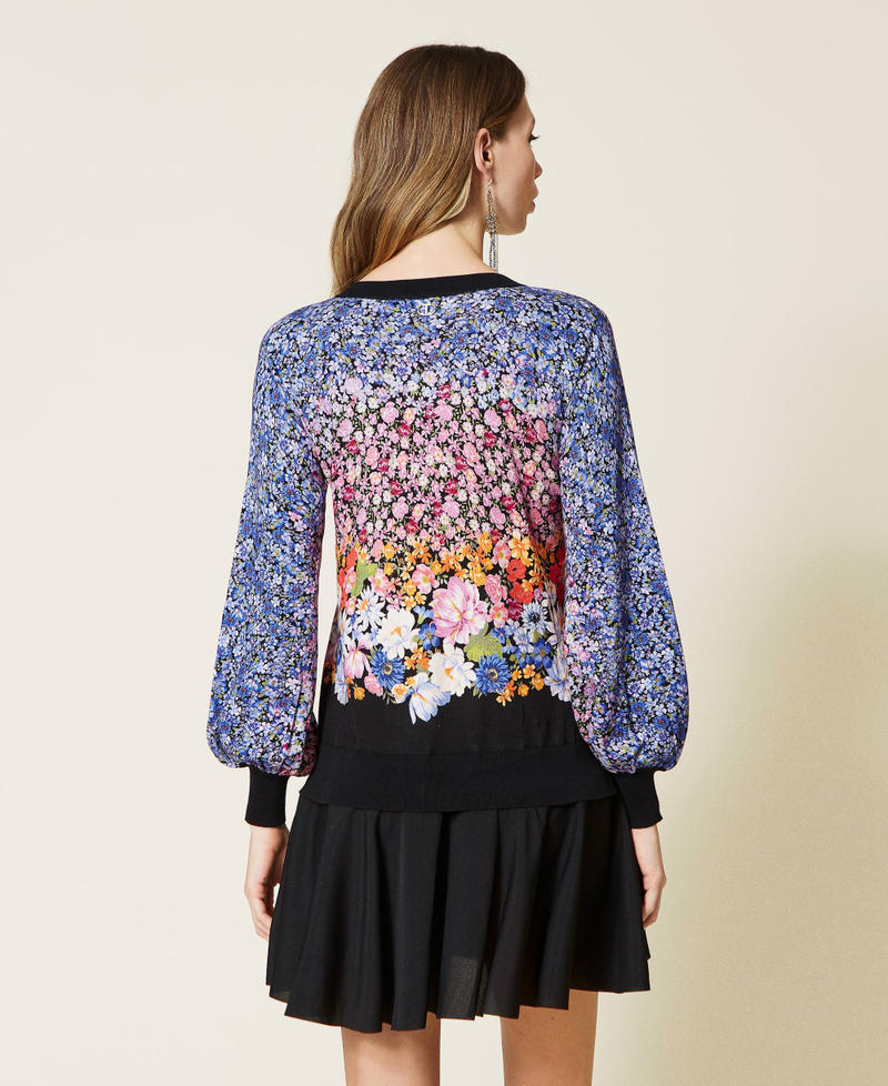 Flounce Sleeve Gathered Front Floral Dress