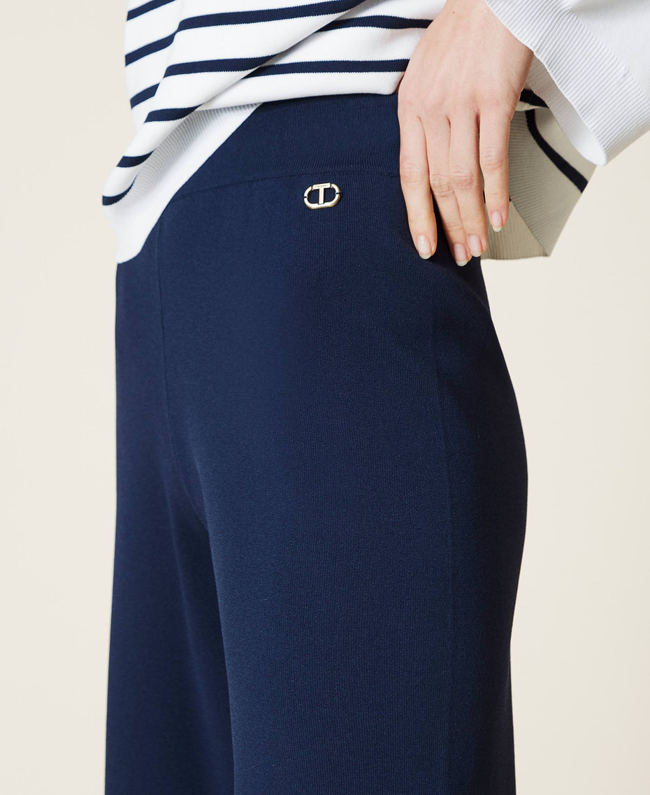 Cropped striped trousers Two-tone Indigo Blue / Lily Woman 221TP3461-04