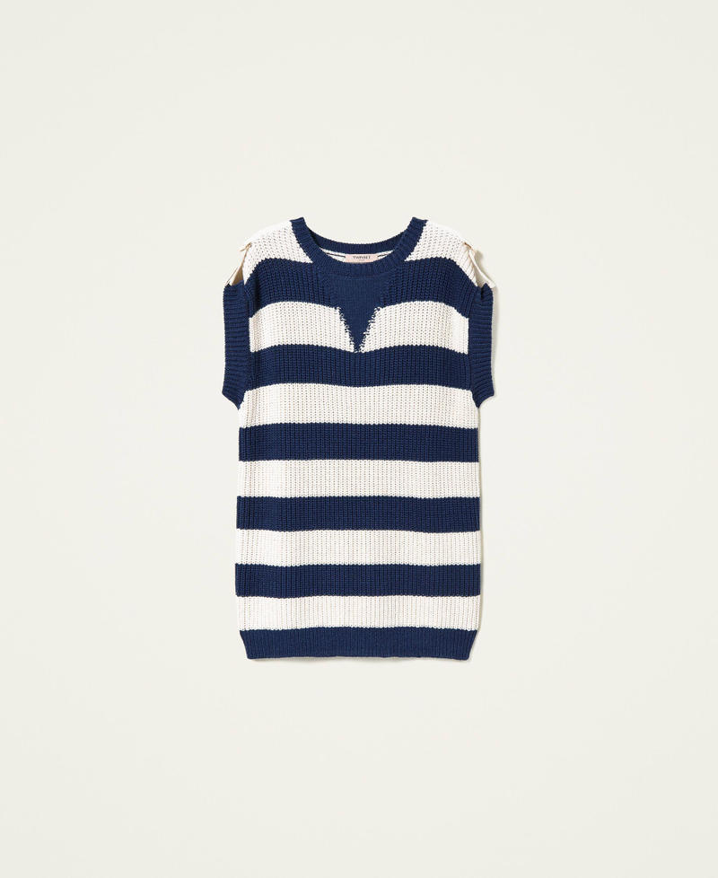 Maxi pull rayé avec pattes d’épaule