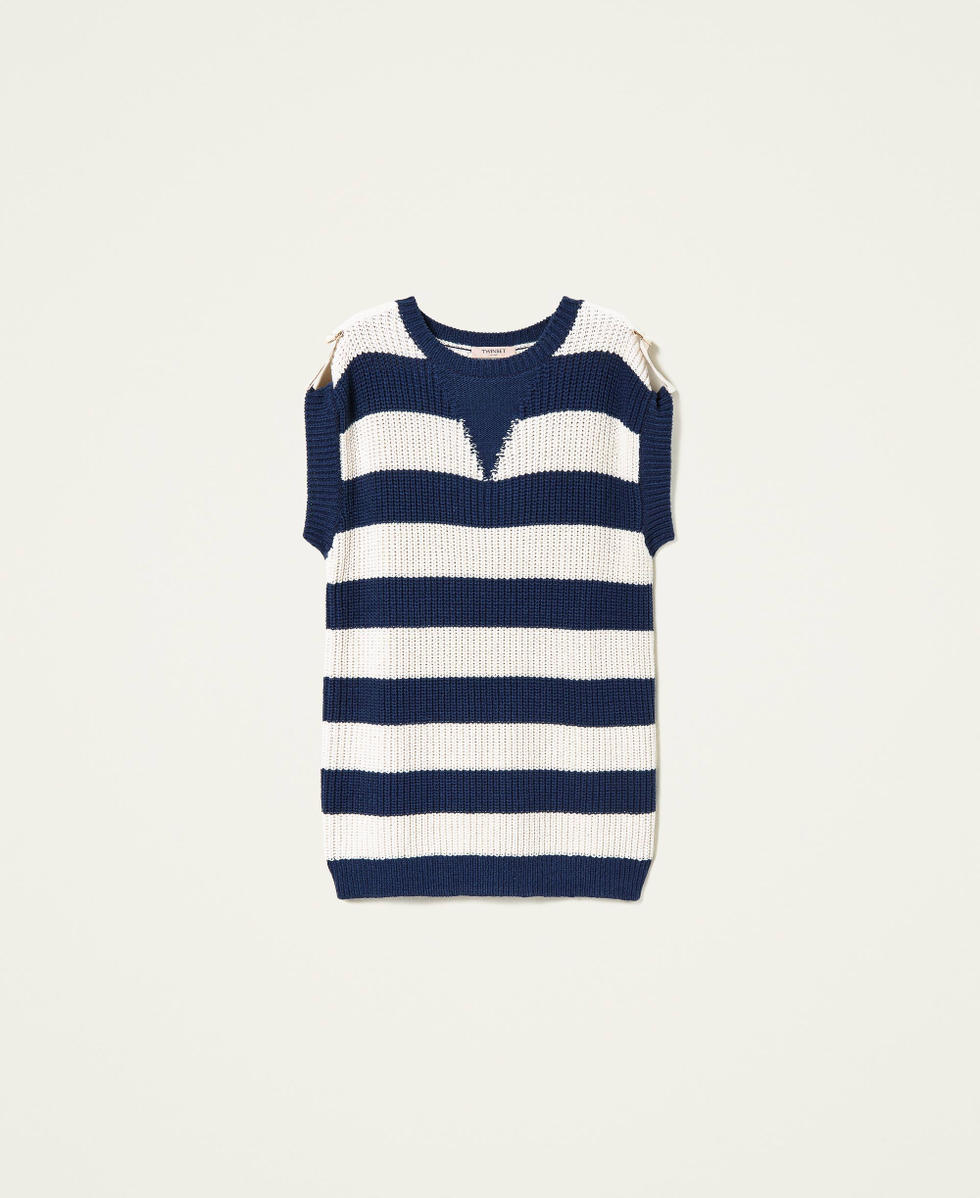 Maxi pull ray&eacute; avec pattes d&rsquo;&eacute;paule