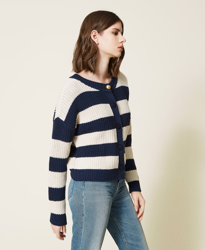 Striped jumper-cardigan