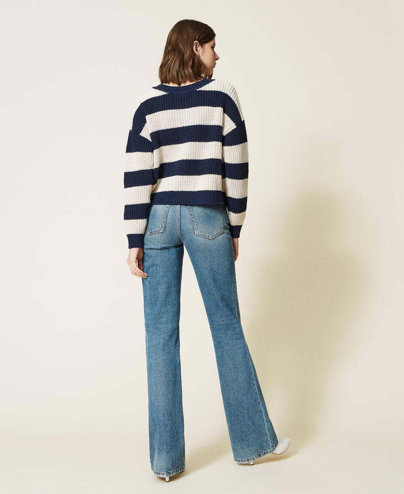 Striped jumper-cardigan