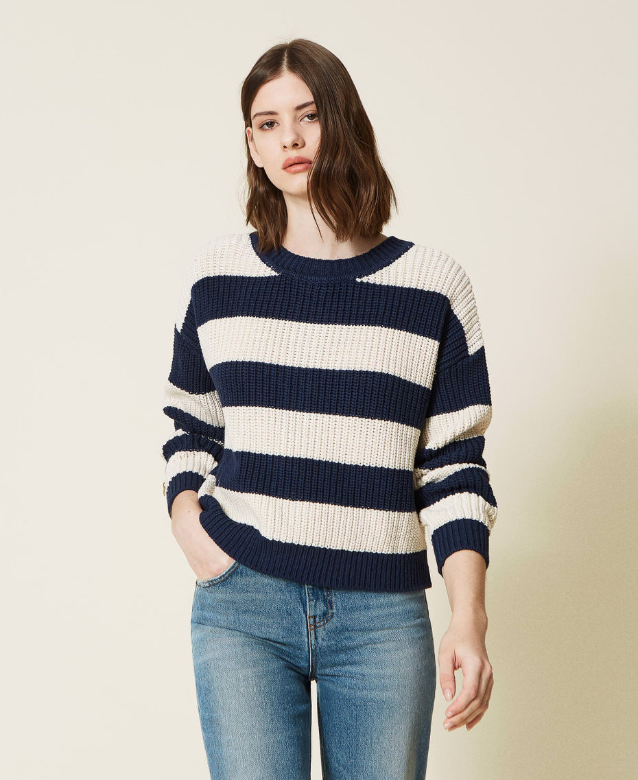 Striped jumper-cardigan