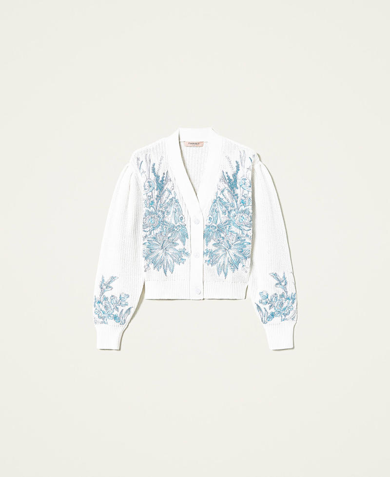 Cardigan with floral embroidery