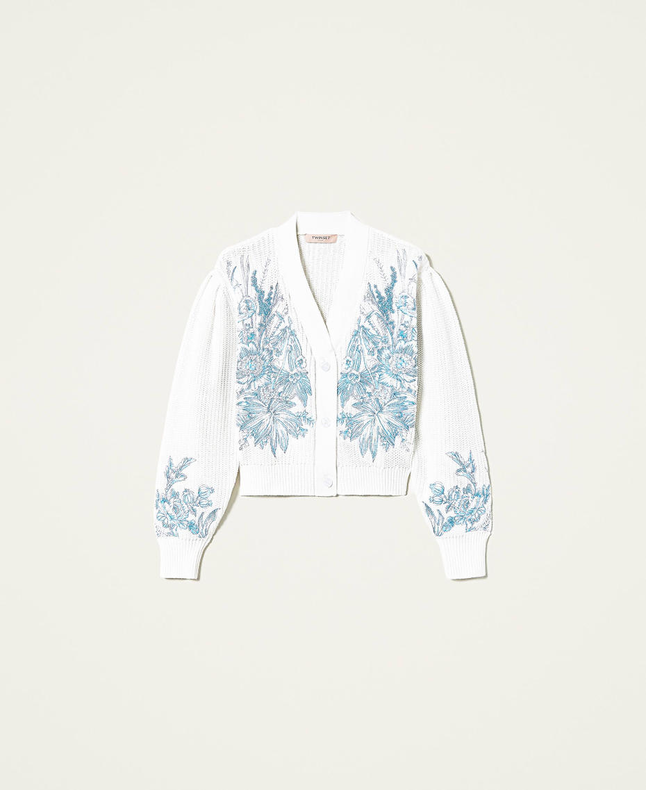 Cardigan with floral embroidery