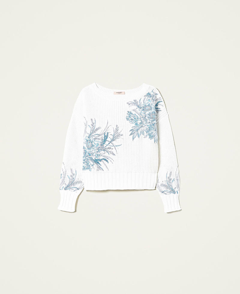 Pullover mit floraler Stickerei