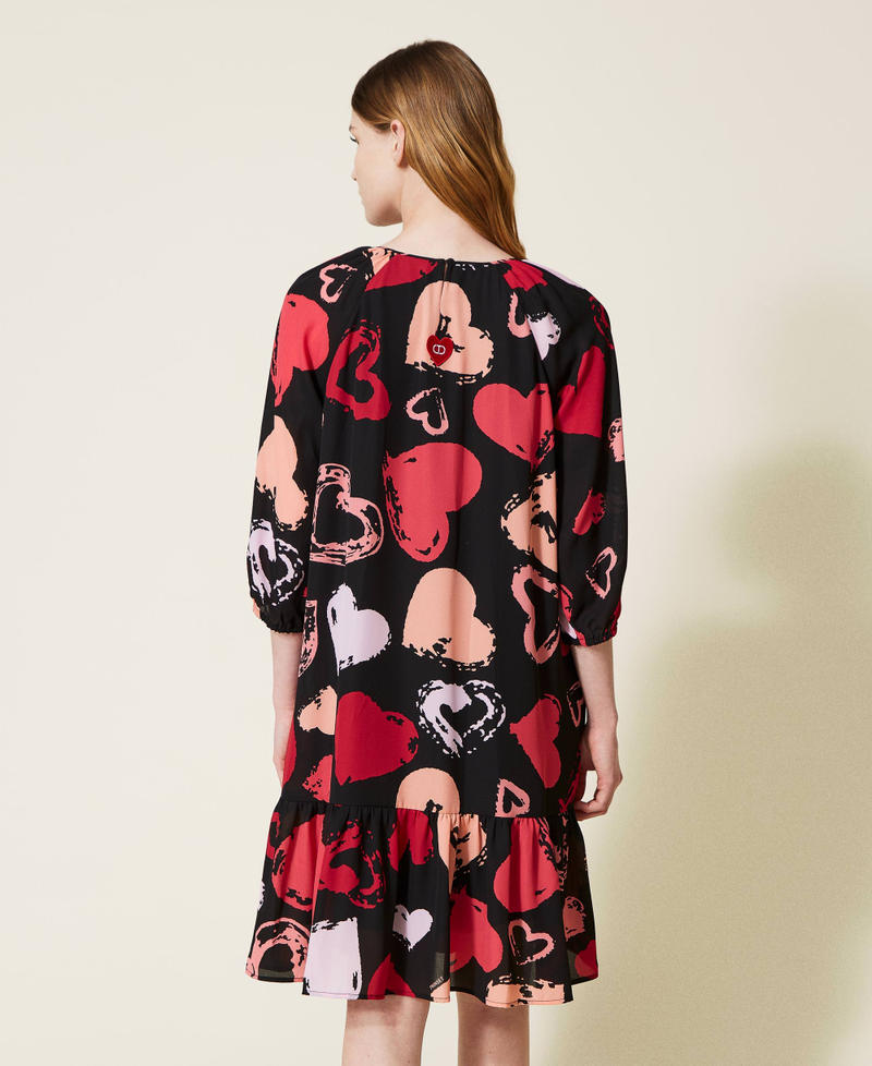 Heart motif georgette dress