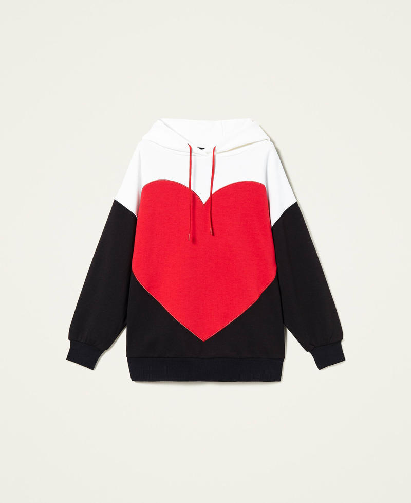 Maxi felpa con cuore a intarsio