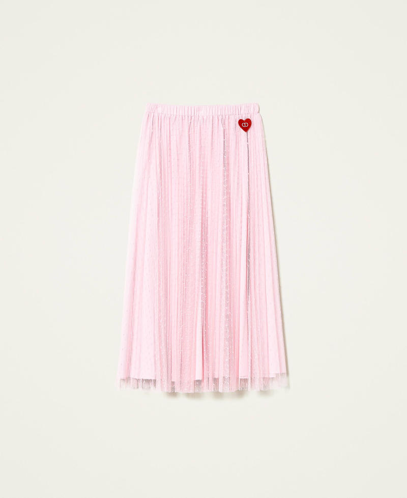 Plumetis tulle skirt "Bouquet” Pink Woman 221TQ2110-0S