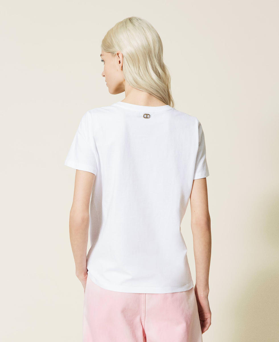 white t shirt with rhinestones