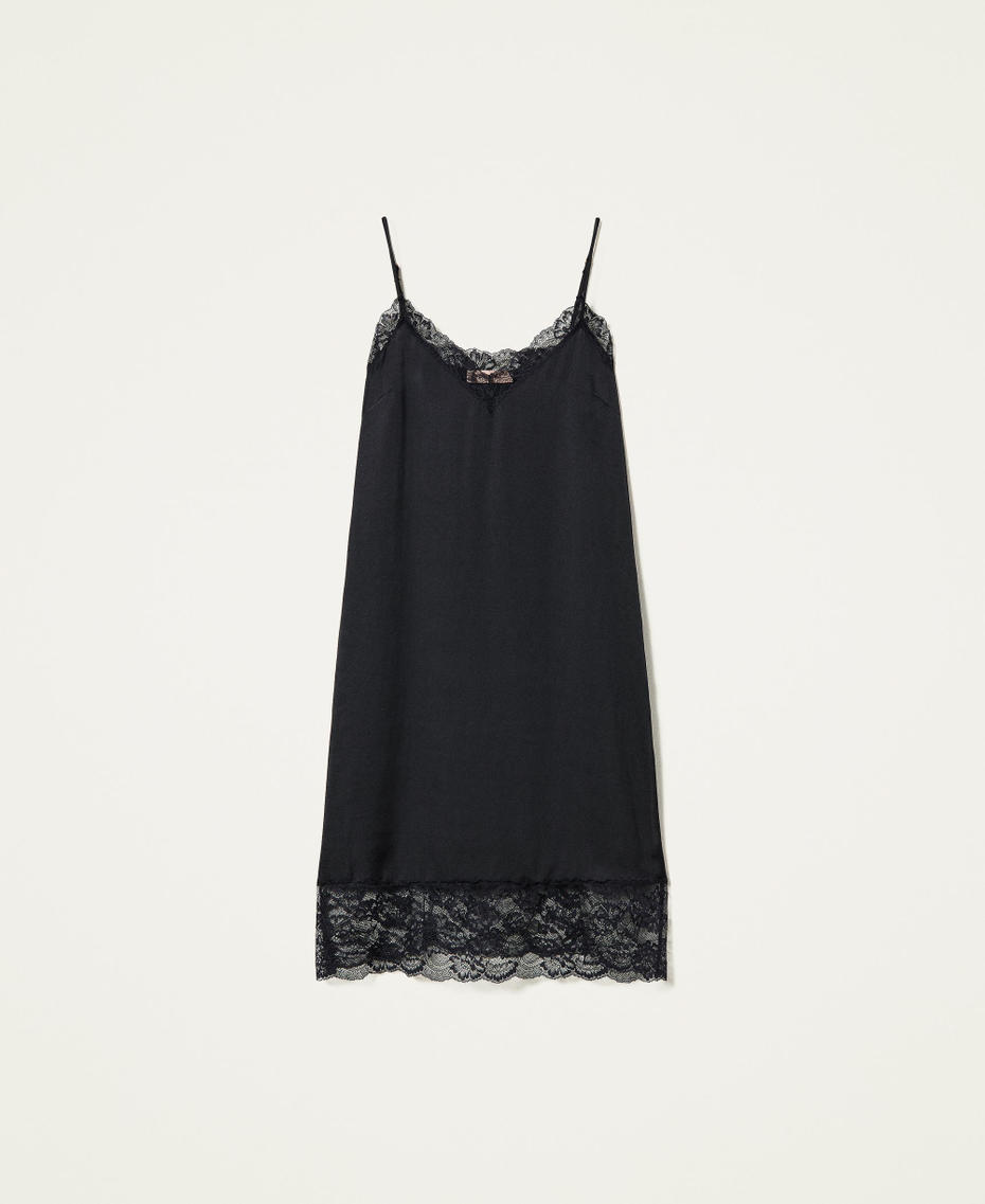 Scalloped lace slip dress