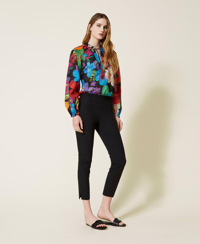 Poplin cigarette trousers