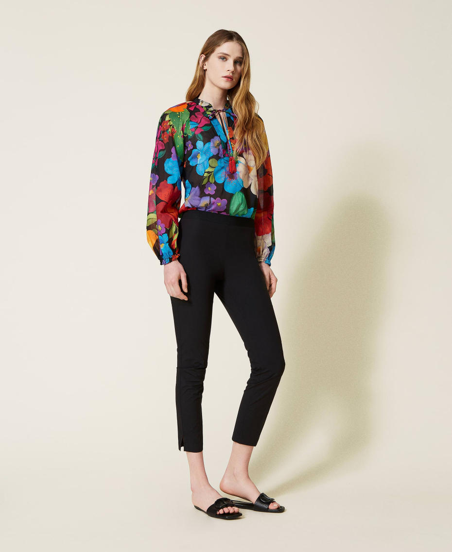 Poplin cigarette trousers