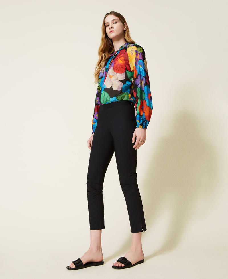 Poplin cigarette trousers