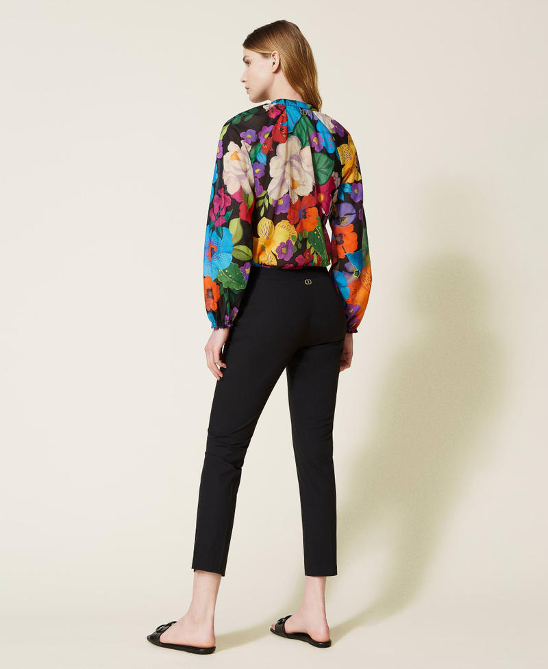 Poplin cigarette trousers