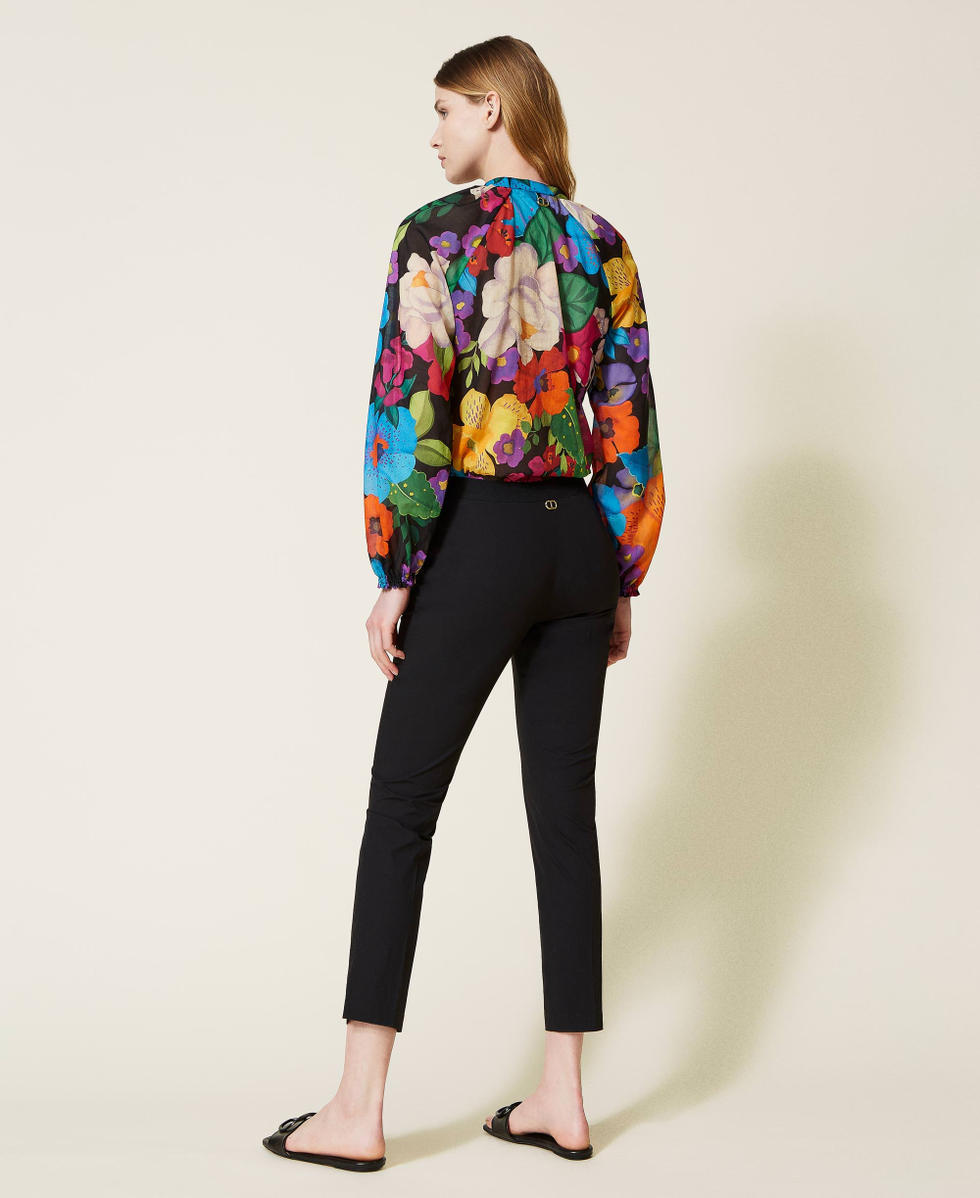 Pantalones pitillo de popelina