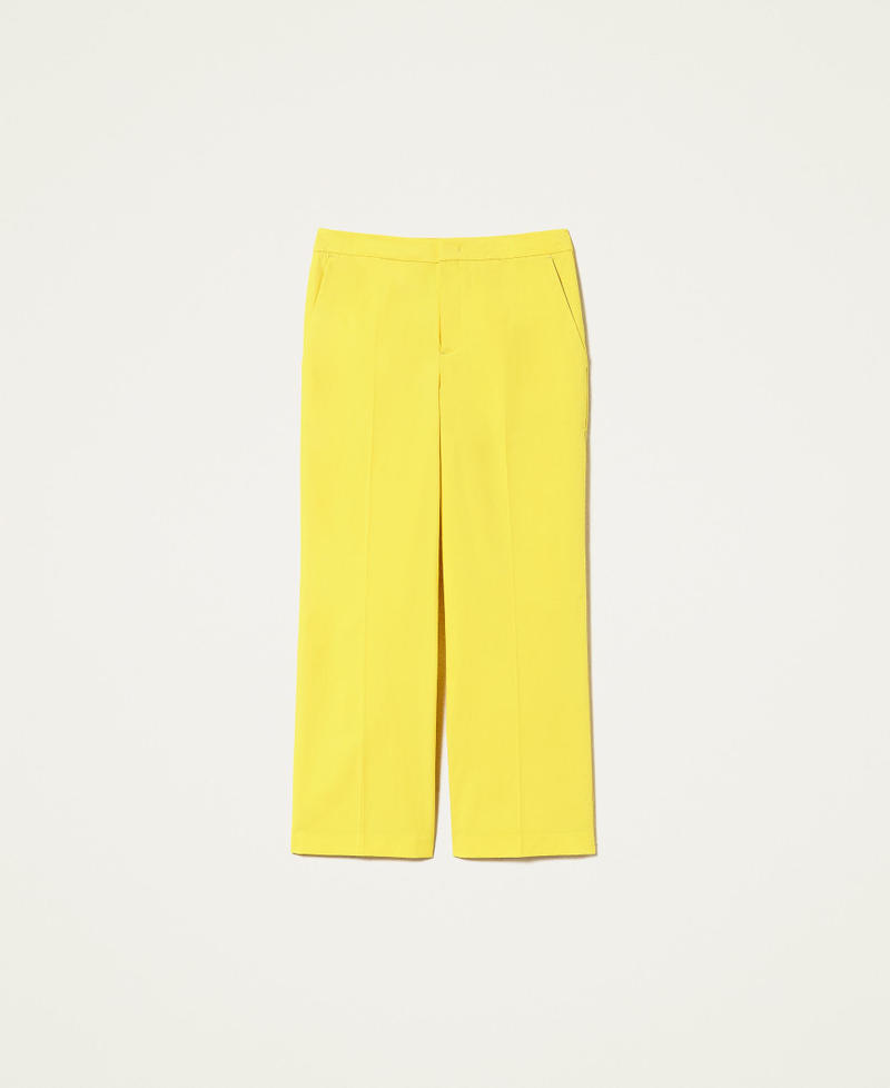 Cropped poplin trousers