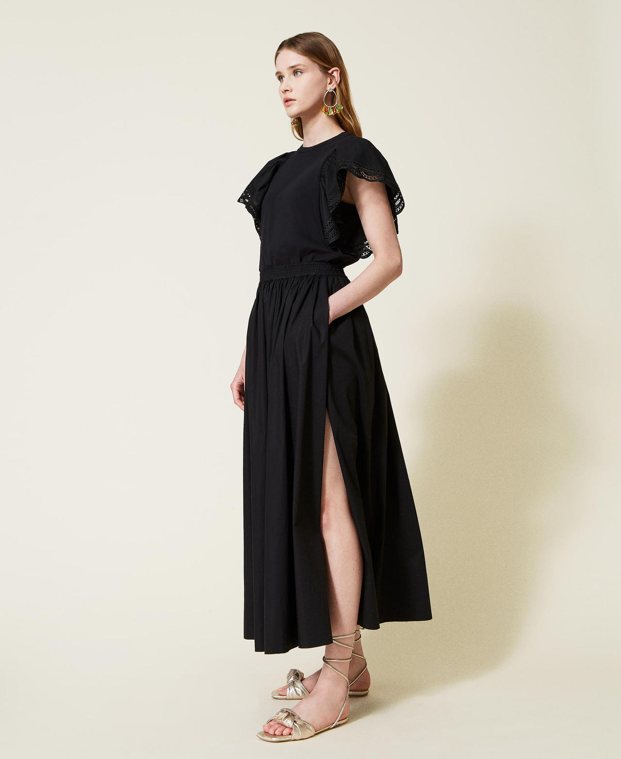 Maxirock aus Popeline