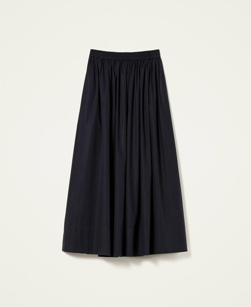 Long poplin skirt Black Woman 221TT208H-0S