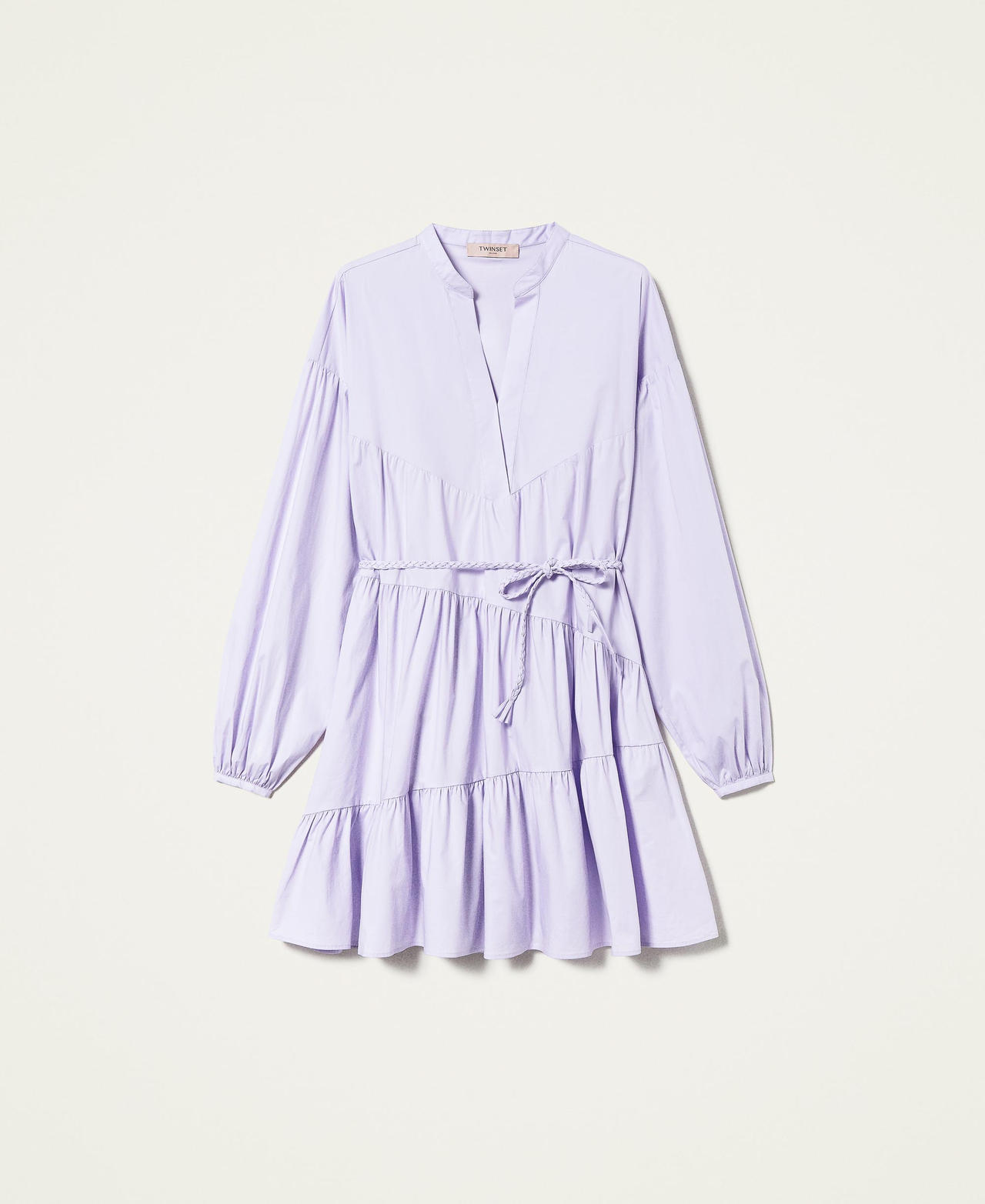 Dress with asymmetric flounces Pastel Lilac Woman 221TT208J-0S
