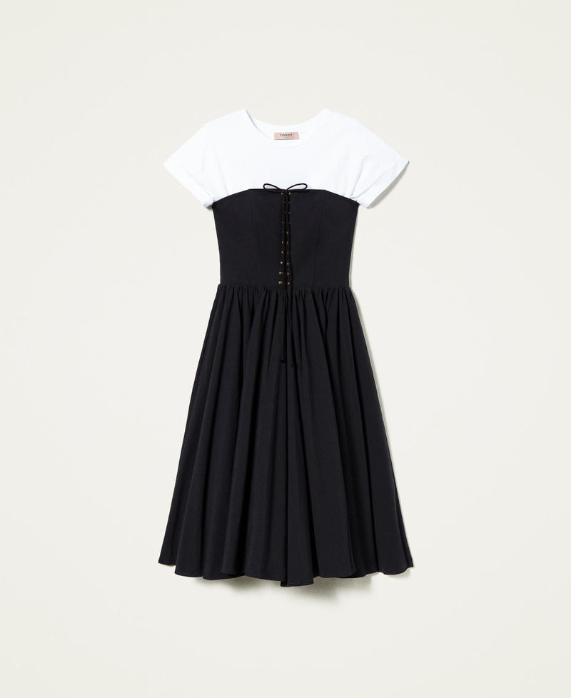 Vestido midi con entrelazado y Camiseta