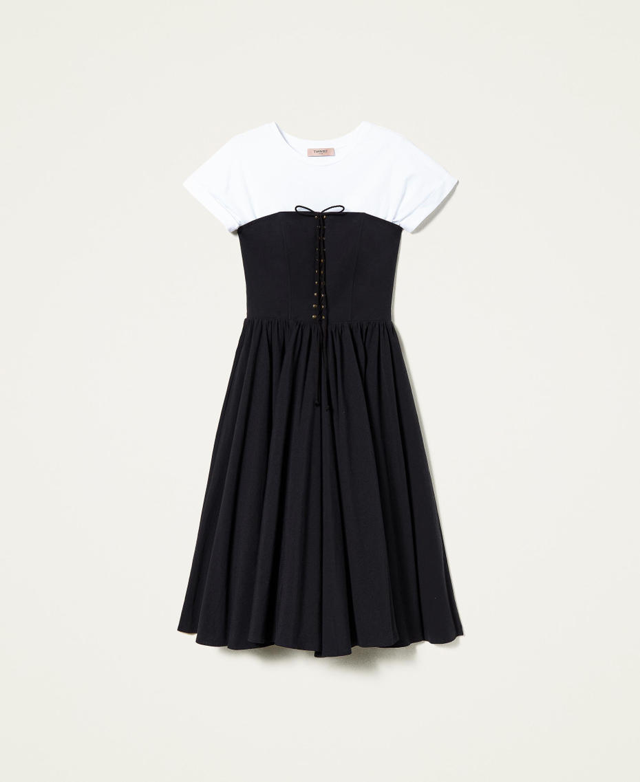 Vestido midi con entrelazado y Camiseta