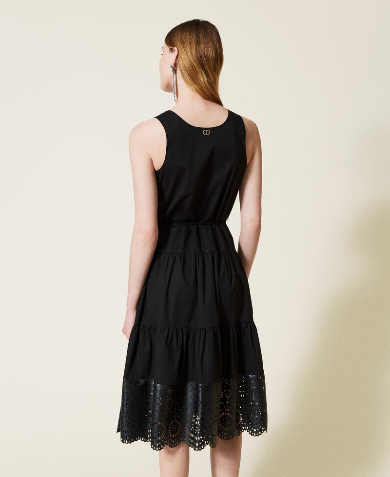 Платье-миди с лазерной вышивкой Черный женщина 221TT2101-04