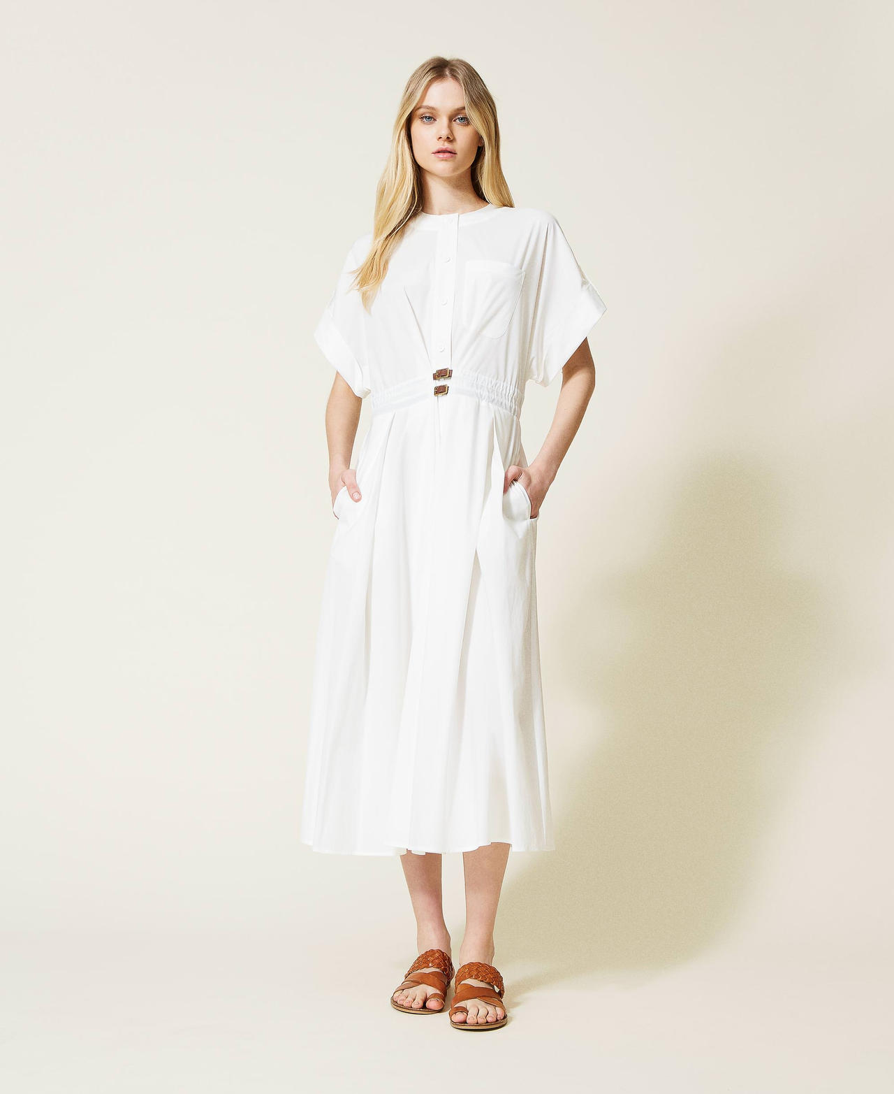 ワンピース PLAIN ABITO CHEMISIER LINO LUNGO CON SPACCHI (45904212 062) Abito chemisier lungo in misto lino Noir Grace Et Mila