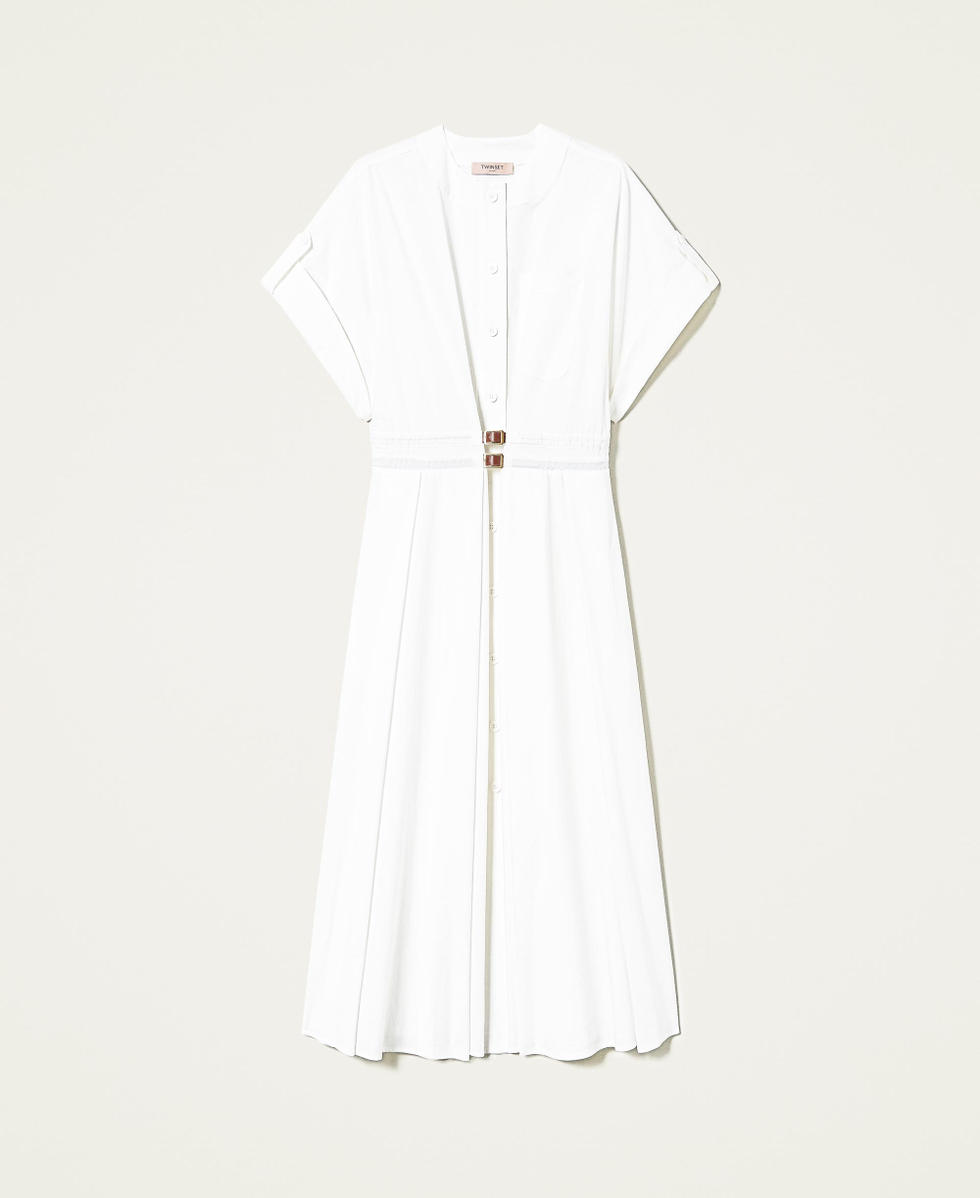 ワンピース PLAIN ABITO CHEMISIER LINO LUNGO CON SPACCHI Abito Chemisier In Lino Bianco - Donna | Manica corta SUN68