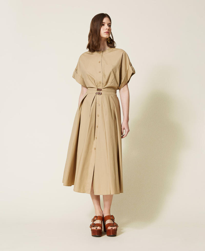 Long poplin shirt dress