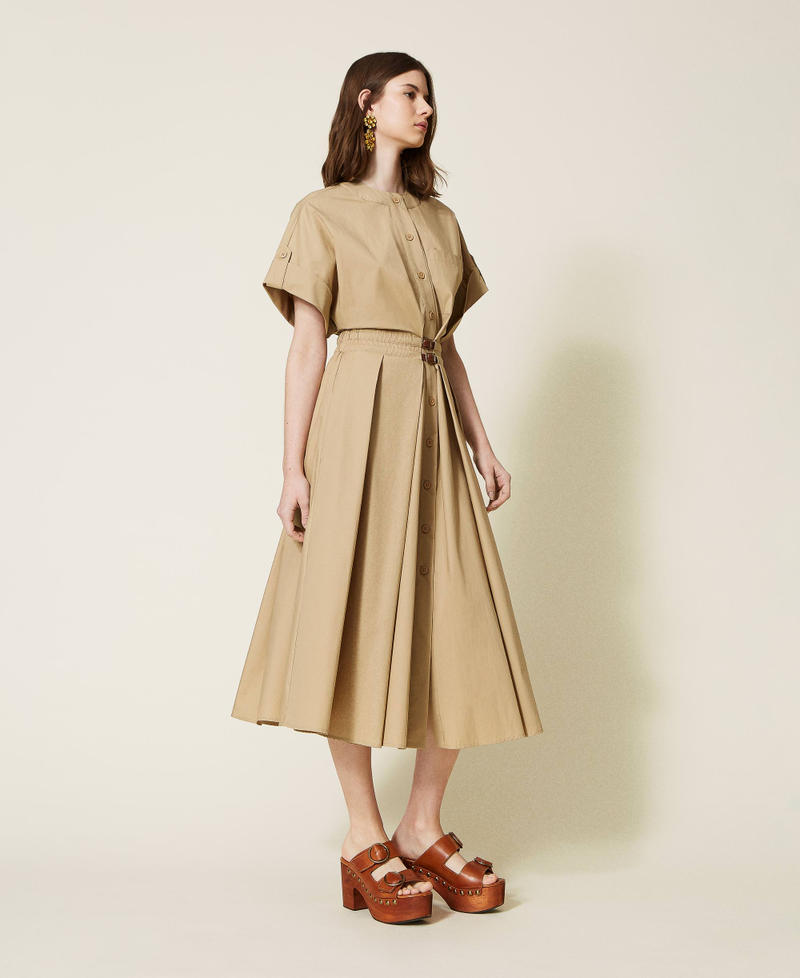 Long poplin shirt dress
