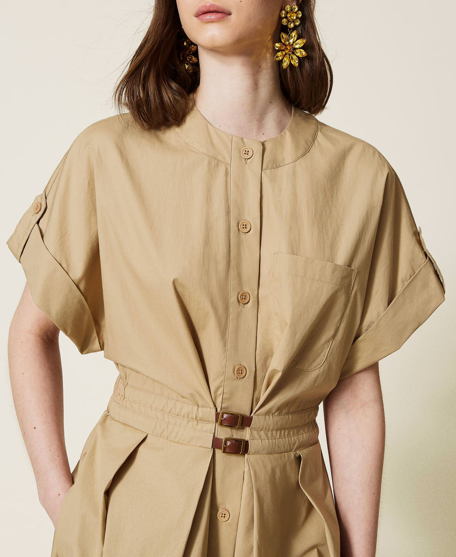 Long poplin shirt dress