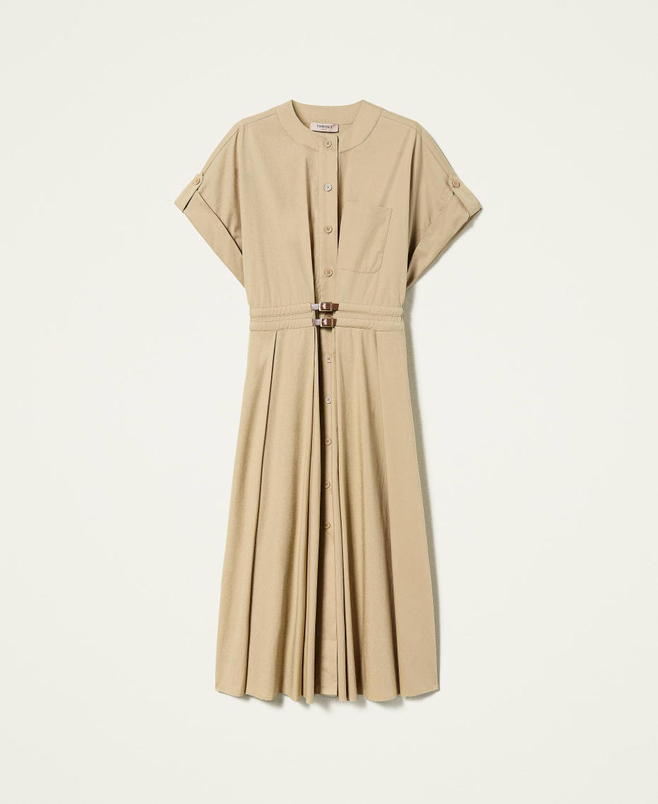 Long poplin shirt dress