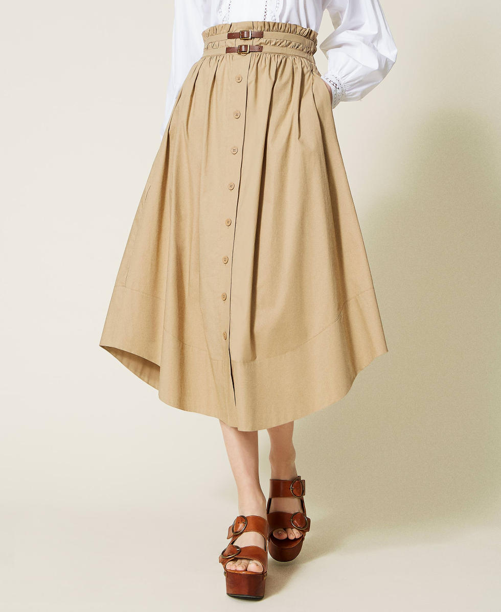 Long poplin skirt