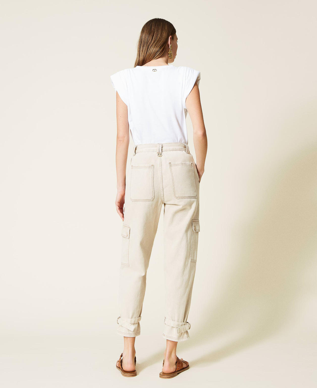 Брюки-карго из плотной ткани энзимной стирки